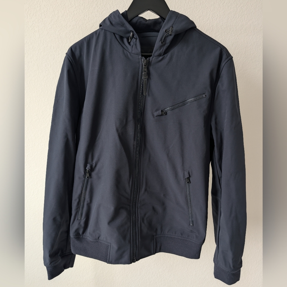 Michael Kors Men's Dark Blue Hooded Windbreaker